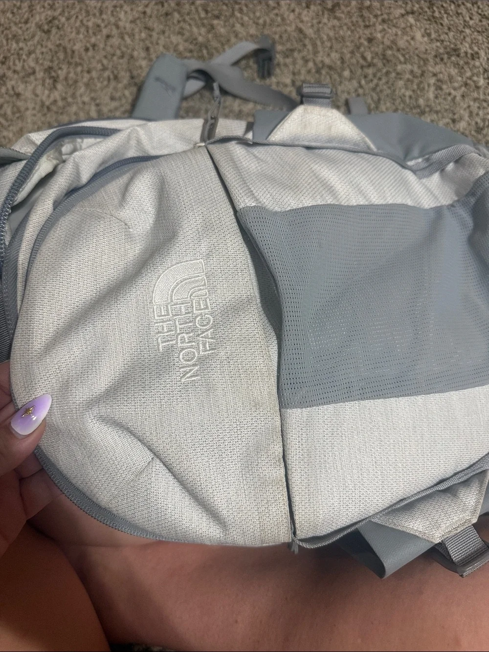 The North Face Light Gray and Gray Two-Tone Men's Backpack